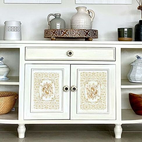 OLYCRAFT 3pcs/Set Brown Rose Rub on Transfers for Furniture and Crafts - 6x12 Inch Brown Flower PVC Stickers - Butterfly Decals - Home Decoration in Saudi Arabia
