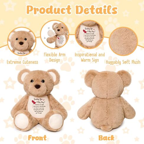 Teddy Bear محشو بالحيوان ، مطرزة على ما يرام قريبا الدب الفخمة مع ضمادة الإصابة ، والاستعادة والهدايا الهدايا للنساء الأطفال الصغار الفتيات المرضى ، والراحة أفضل 15 " in Saudi Arabia