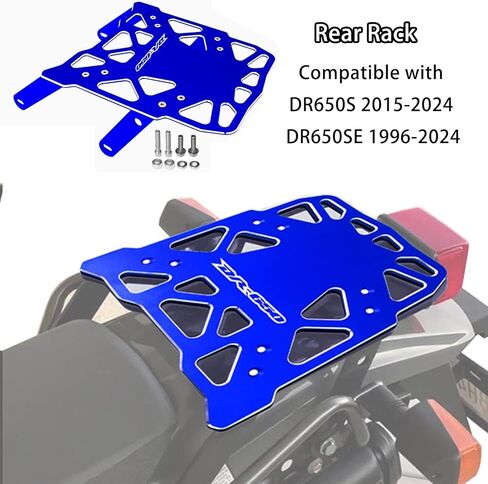 رف الأمتعة الخلفي للمقعد العلوي متوافق مع سوزوكي DR650S 2015-2022 DR650SE 1996-2014 (أزرق) in Kuwait