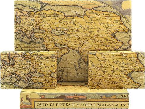 Unique Antique Vintage Ancient Retro World Map Sailing Map Brown Kraft Paper Folded Flat 4 Sheets 16 sq. ft. ttl For Traveller Libraries Bookcover Christmas Hanukka Pirates Theme Gift Wrapping in Saudi Arabia