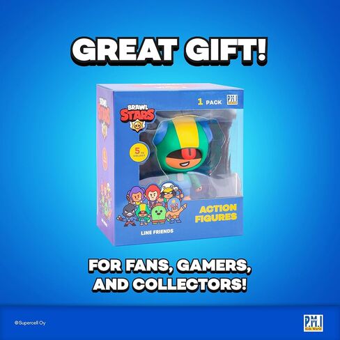 P.M.I. Brawl Stars Action Figure – Leon/Crow/Spike/Colt | 4.5" Collectible Toy | Officially Licensed Merchandise | Gift for Gamers & Fans | Articulated Toy Figure (Assortment A) in Kuwait