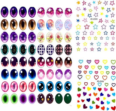 32 Pairs Eye Stickers Decorative for 17cm Dolls, Cute Cartoon Eye Stickers for DIY 17cm Dolls (F1) in Saudi Arabia