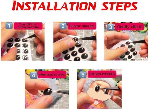 32 Pairs Eye Stickers Decorative for 17cm Dolls, Cute Cartoon Eye Stickers for DIY 17cm Dolls (F1) in Saudi Arabia