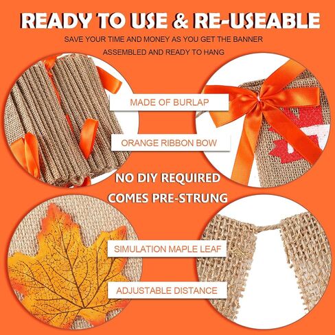 2 قطعان هابي سقوط لافتة شاكرين لافتة الشكر لافتة عيد الشكر لطفح Mantle Pumpkin Maple Leaf Garland لخريف عيد الشكر ديكور in Saudi Arabia