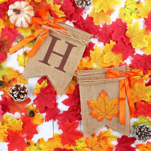 2 قطعان هابي سقوط لافتة شاكرين لافتة الشكر لافتة عيد الشكر لطفح Mantle Pumpkin Maple Leaf Garland لخريف عيد الشكر ديكور in Saudi Arabia
