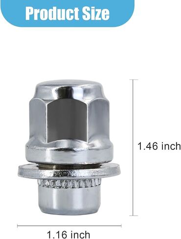 M12x1.5 Lug Nuts, 12x1.5 Thread Lug Nut, 1.46" Tall, Mag Seat Closed End Chrome Lug Nuts, for Toyota Camry Corolla Sienna Highlander Scion TC Lexus ES300 RX330 Most 5 Lug 4 Lug Wheels (20 Pack) in Kuwait