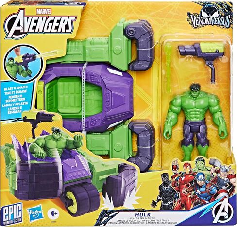 AVENGERS Marvel VenomVersus Epic World of Action Hulk Blast & Smash Truck Figure & Vehicle Set, 4-Inch Super Hero Toys for Kids Ages 4+ in Saudi Arabia