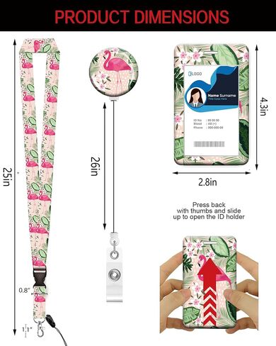 ID Badge Holder with Retractable Lanyard, Badge Holders Reel with 360 Degrees Rotate Carabiner Clip for Women, Teachers, Nurses, Doctor,Students, Office(Pink Plaid) in Saudi Arabia