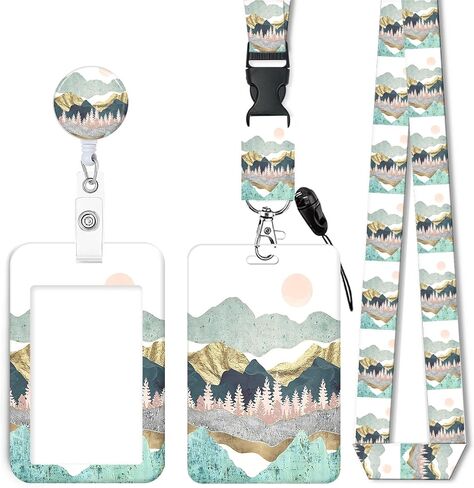 ID Badge Holder with Retractable Lanyard, Badge Holders Reel with 360 Degrees Rotate Carabiner Clip for Women, Teachers, Nurses, Doctor,Students, Office(Pink Plaid) in Saudi Arabia