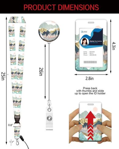 ID Badge Holder with Retractable Lanyard, Badge Holders Reel with 360 Degrees Rotate Carabiner Clip for Women, Teachers, Nurses, Doctor,Students, Office(Pink Plaid) in Saudi Arabia