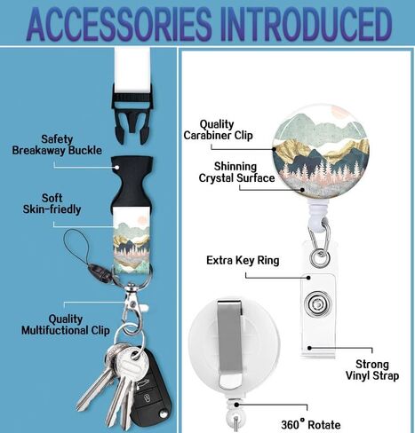ID Badge Holder with Retractable Lanyard, Badge Holders Reel with 360 Degrees Rotate Carabiner Clip for Women, Teachers, Nurses, Doctor,Students, Office(Pink Plaid) in Saudi Arabia