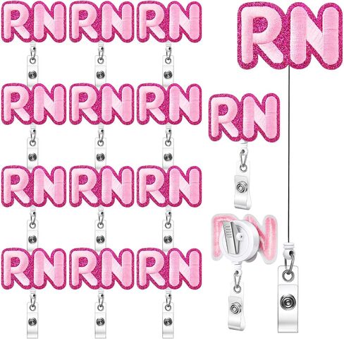 12 Pcs Breast Cancer Awareness Badge Reels Pink Ribbons Felt Retractable Badge Holder with Alligator Clip for Nursing ID Name Tag Card, Office Nurse, Medical Assistant Student Doctor in Saudi Arabia