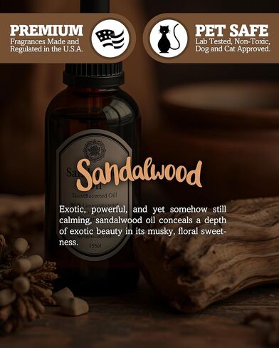 Shortie's Candle Company Sandalwood Premium Wax Melts - 3 Oz., Strong & Long Lasting, Non-Toxic - Made with Essential & Natural Oils - Formula 117 in Kuwait