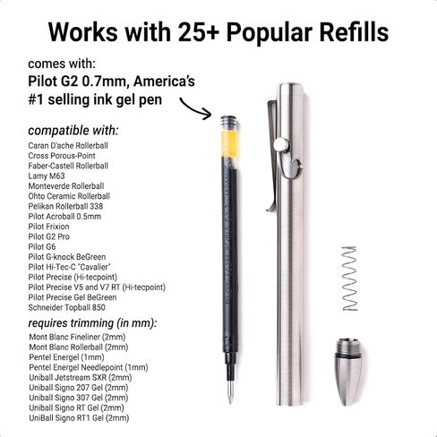 Titanium Bolt Action Pen - Standard Length - 100% Made in the USA - All-Metal Construction - Guaranteed for Life in Saudi Arabia