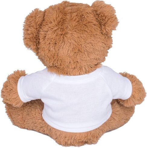 Teesandtankyou مخصص Teddy Bear 8 بوصة مع نص مخصص ، هدية مخصصة للذكرى ، التخرج ، عيد الميلاد ، القميص الأبيض المحشو بني محشو CT in Saudi Arabia