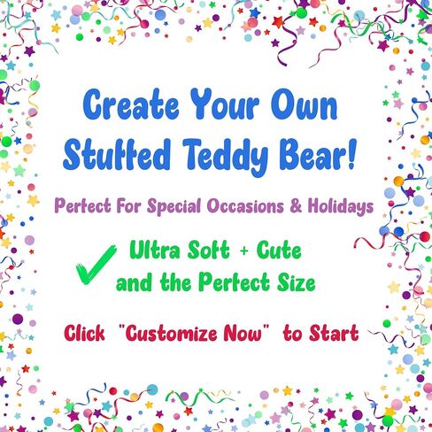 Teesandtankyou مخصص Teddy Bear 8 بوصة مع نص مخصص ، هدية مخصصة للذكرى ، التخرج ، عيد الميلاد ، القميص الأبيض المحشو بني محشو CT in Saudi Arabia