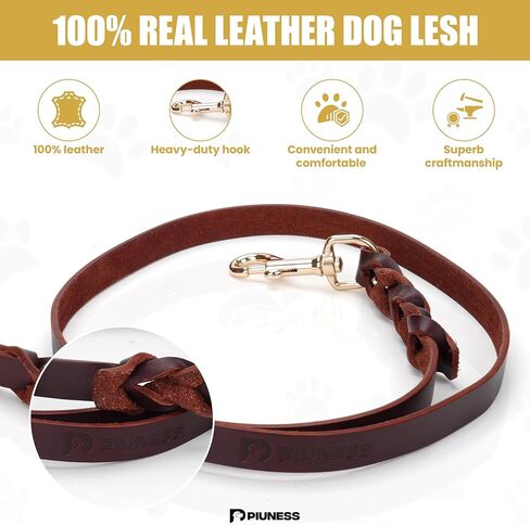100% Real Leather Dog Collar and Leash Set, Premium Adjustable Fit with Durable Buckle, Stylish Comfort for Dogs (Small) in Saudi Arabia