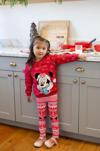 Disney Frozen Minnie Mouse Stitch Princess Fall Toddler Girl Outfit 2 Piece Girl Clothes Long Sleeve Sweatshirt and Leggings in Kuwait