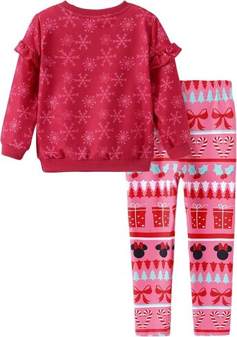 Disney Frozen Minnie Mouse Stitch Princess Fall Toddler Girl Outfit 2 Piece Girl Clothes Long Sleeve Sweatshirt and Leggings in Kuwait