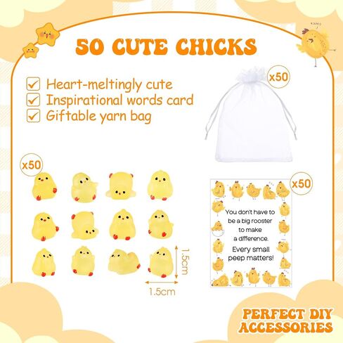 50 Set Mini Chicken Figurines Inspirational Gifts Tiny Resin Animal Miniature Chicken Statues Ornaments Back to School Gifts for Coworker Office Birthday Party Favors DIY Dollhouse Home Decor in Saudi Arabia