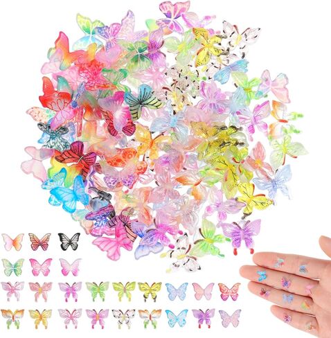 100 PCS Micro Resi Miniatures Resin Mini Things Mini Things Tiny Butterflies Minister Resin Mini Chotings Butterflies for Gath Garden Dollhouse Micro Micro in Saudi Arabia