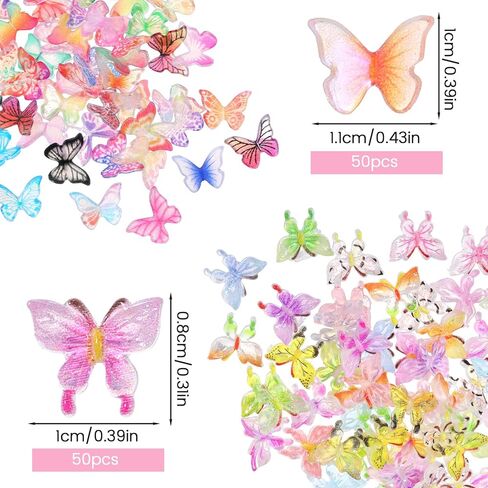 100 PCS Micro Resi Miniatures Resin Mini Things Mini Things Tiny Butterflies Minister Resin Mini Chotings Butterflies for Gath Garden Dollhouse Micro Micro in Saudi Arabia