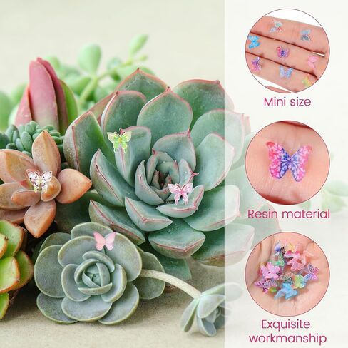 100 PCS Micro Resi Miniatures Resin Mini Things Mini Things Tiny Butterflies Minister Resin Mini Chotings Butterflies for Gath Garden Dollhouse Micro Micro in Saudi Arabia