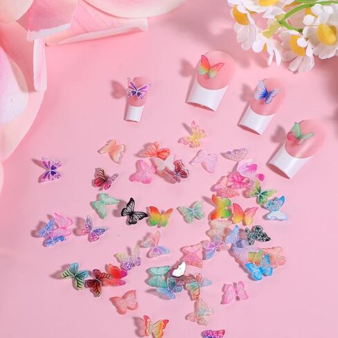 100 PCS Micro Resi Miniatures Resin Mini Things Mini Things Tiny Butterflies Minister Resin Mini Chotings Butterflies for Gath Garden Dollhouse Micro Micro in Saudi Arabia