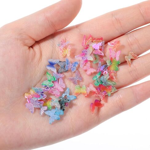 100 PCS Micro Resi Miniatures Resin Mini Things Mini Things Tiny Butterflies Minister Resin Mini Chotings Butterflies for Gath Garden Dollhouse Micro Micro in Saudi Arabia