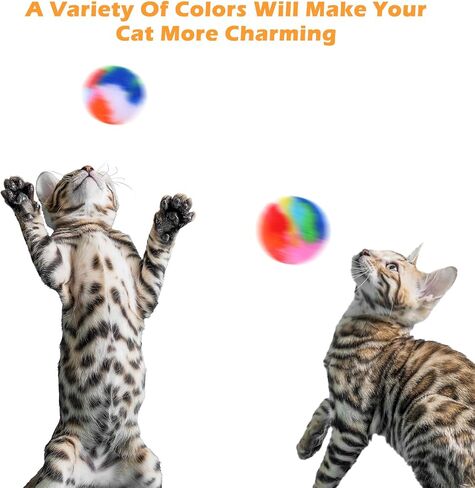 20 PCS Cat Wrestling Toy Puppet Pom poms toy kitty yarn puffs phortsort plush small plush balls soft balls duzzy kitty training for cat play pet stressing in Kuwait
