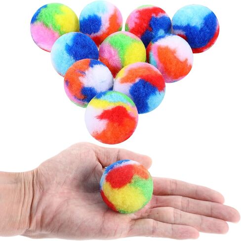 20 PCS Cat Wrestling Toy Puppet Pom poms toy kitty yarn puffs phortsort plush small plush balls soft balls duzzy kitty training for cat play pet stressing in Kuwait