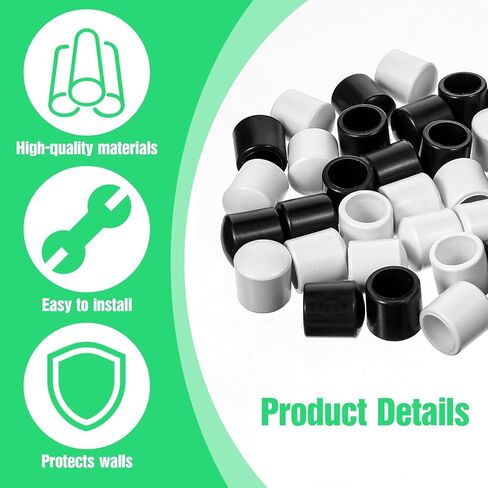 40 PCS إيقاف الباب توقف طرف المطاط ، قبعات سدادة الباب أبيض ، أغطية توقف الباب للحماية من الجدار والأرضية ، الحجم العالمي (أبيض/أسود) in Kuwait