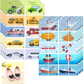 ملصقات الأحذية للأطفال مع فيلم واقٍ شفاف 60pcs اليسرى اليمين ملصقات حذرة مقاومة للماء ملصقات أحذية قوس قزح مقاومة للماء لعيد الميلاد يوم عيد ميلاد الطفل شارات التعلم المبكر in Kuwait