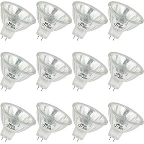 MR16 لمبة هالوجين 12 فولت 20 وات GU5.3 قاعدة ثنائية الدبوس، 2800 كلفن أبيض دافئ قابل للتعتيم، لمصباح المكتب، ضوء المسار (حزمة من الإصدار 4) in Kuwait