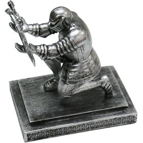 Knight Pen Holder for Desk - Resin Medieval Knight Statue with Magnetic Sword, Unique Desk Pen Holder and Decorative Gift for Office or Home (3.7*5.3*6.3in) in Saudi Arabia