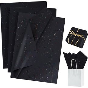 Beishida 90 Sheets Christmas Glitter Tissue Paper Bapk ، Red Green White Gray Glitter Trisse Paper for Hight in Kuwait