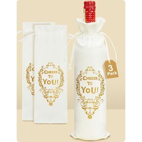 Wine Gift Bags, “Cheers to You" Satin Wine Bags for Wine Bottles Gifts – Gold Foil Floral Design, Soft Satin Pouch for 750ml Bottles, Perfect for Christmas, Birthday, Wedding & Housewarming (1-Pack) in Saudi Arabia