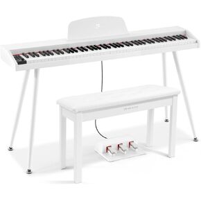 MUSTAR Digital Piano 88 Key Semi Weighted for Beginners, 88 Key Weighted Keyboard Piano with Stand, Full Size Electric Piano Keyboard 88 Keys, 129 Voices, Case, Sustain Pedal, USB MIDI, Black in Saudi Arabia