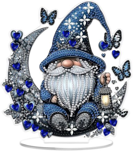 SENQAO Gnome Diamond Art Desktop Ornaments Kits for Adults Beginners, 5D Special Shape Diamond Art Painting Animals Tabletop Ornaments, Crystal Gem Art Painting for Home Table Decor Crafts Gift in Saudi Arabia