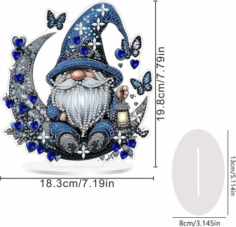 SENQAO Gnome Diamond Art Desktop Ornaments Kits for Adults Beginners, 5D Special Shape Diamond Art Painting Animals Tabletop Ornaments, Crystal Gem Art Painting for Home Table Decor Crafts Gift in Saudi Arabia