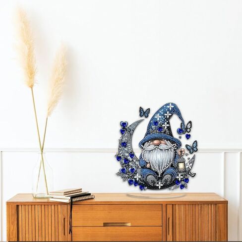 SENQAO Gnome Diamond Art Desktop Ornaments Kits for Adults Beginners, 5D Special Shape Diamond Art Painting Animals Tabletop Ornaments, Crystal Gem Art Painting for Home Table Decor Crafts Gift in Saudi Arabia