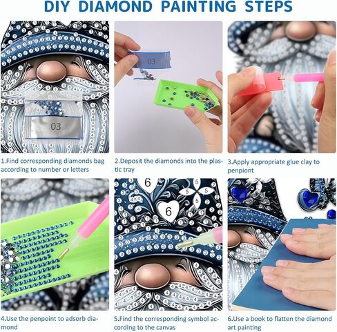 SENQAO Gnome Diamond Art Desktop Ornaments Kits for Adults Beginners, 5D Special Shape Diamond Art Painting Animals Tabletop Ornaments, Crystal Gem Art Painting for Home Table Decor Crafts Gift in Saudi Arabia