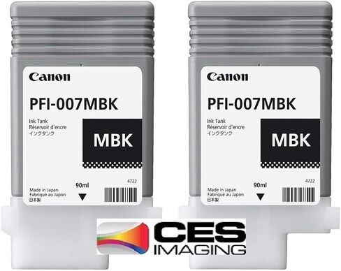 كانون PFI-007MBK (90 مل) اثنين من دبابات الحبر الأسود غير لامع in Saudi Arabia
