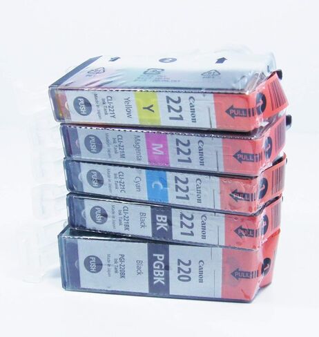 Genuine Canon PGi-220 Black and Cli-221 4-Color Bulk Packaging in Saudi Arabia