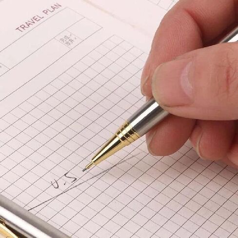 Mroudul Luxury Full Metal Mechanical Pencil 0.5mm lead Gold Silver Pen حامل القلم مع مربع الهدايا الرسم الرسم بقلم رصاص قرطاسية كورية (ذهبية) in Kuwait