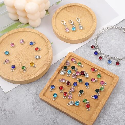 120 قطعة من السحر الكريستالي من أجل صنع المجوهرات ، سوار DIY المصنوع يدويًا Crystal Birthstone Beads Bling Round Charms Earrings Mostory Fin in Kuwait