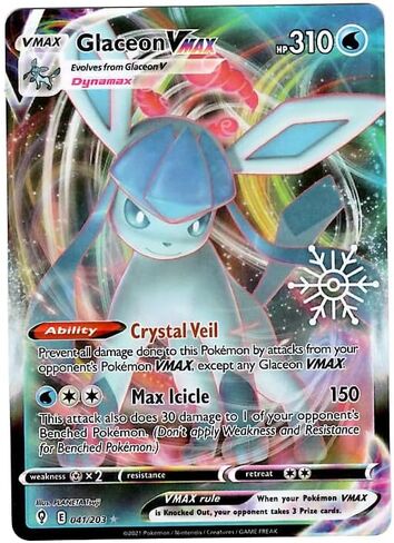 Pokemon - Glaceon Vmax 041/203 - Holiday Count 2023 Exclusive- Holo Foil - Snowflake Stamp - Single Card in Saudi Arabia