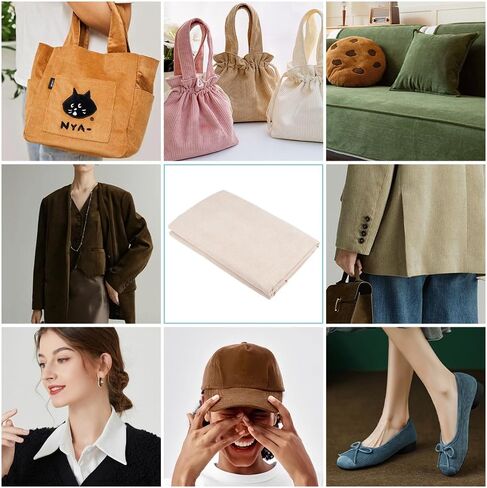 BENECREAT 78.7x61Inch Saddle Brown Corduroy Fabric, DIY Sewing Crafts Materials Corduroy Upholstery Fabric for Sewing Coat Shirt Dress Pants Costume Sofa DIY in Saudi Arabia