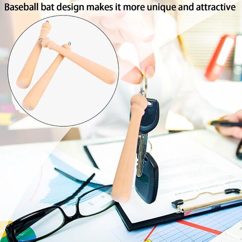 EXCEART 50pcs Wooden Baseball Bat Charm Keychain Pendants for DIY Keychain Key Rings Craft Supplies in Saudi Arabia