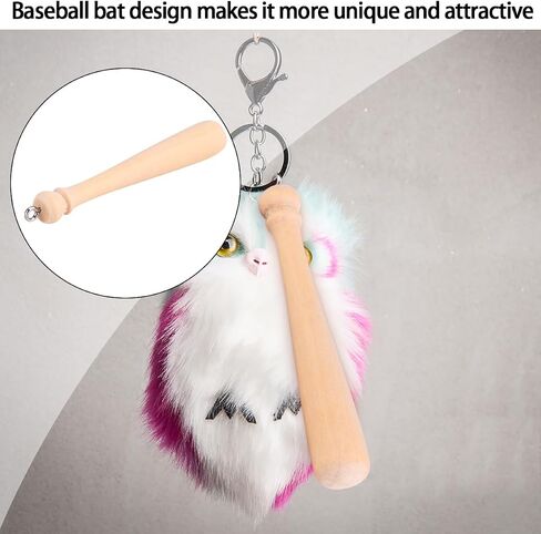 EXCEART 50pcs Wooden Baseball Bat Charm Keychain Pendants for DIY Keychain Key Rings Craft Supplies in Saudi Arabia